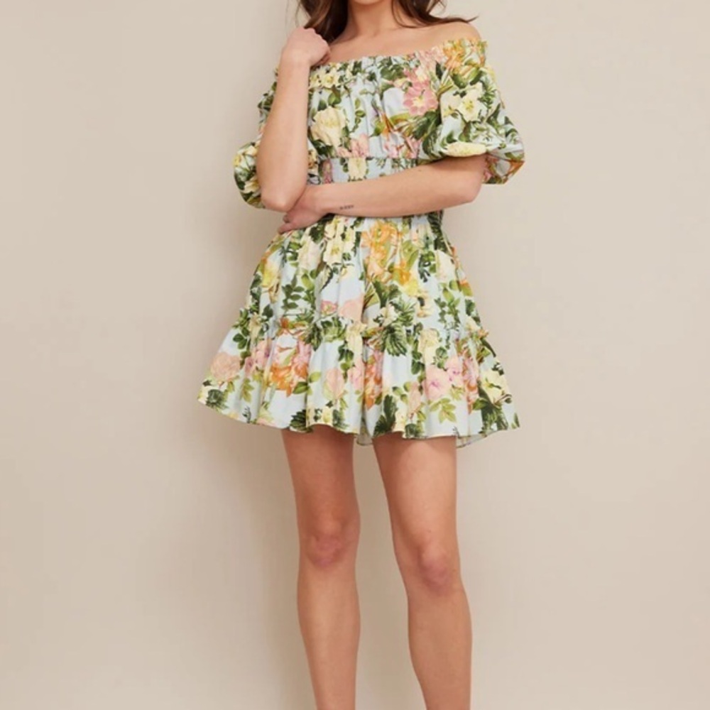 Cara Cara Sally Dress Light Blue Kingston Floral NWOT